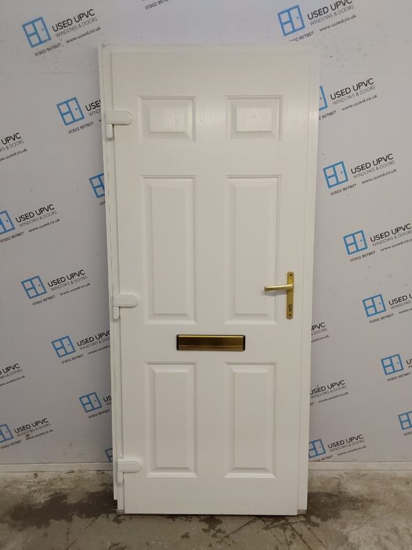 Used Black Composite Front Door 895mm x 2065mm (Reduce To 880mm) 0584 - Image 2