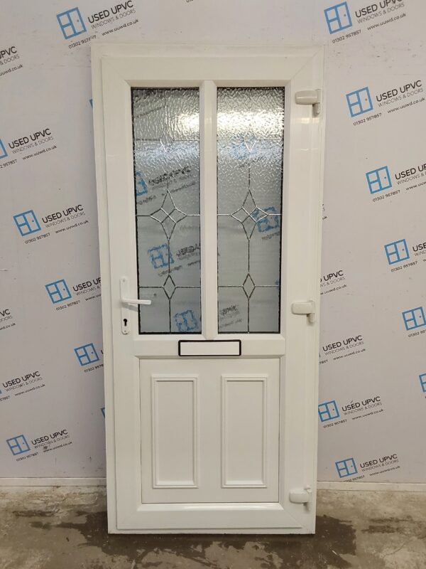 Used White Upvc Front Door 915mm x 2055mm (Reduce To 900mm x 2040mm) 0432 - Image 2