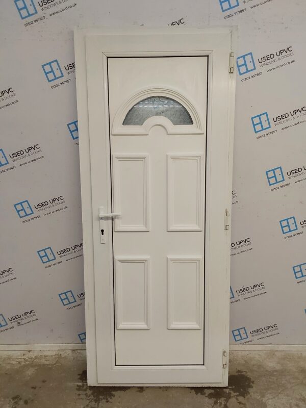 Used White Upvc Back Door 840mm x 2030mm (Reduce To 2010mm) 0669 - Image 2