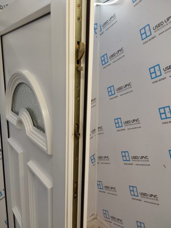 Used White Upvc Back Door 840mm x 2030mm (Reduce To 2010mm) 0669 - Image 4