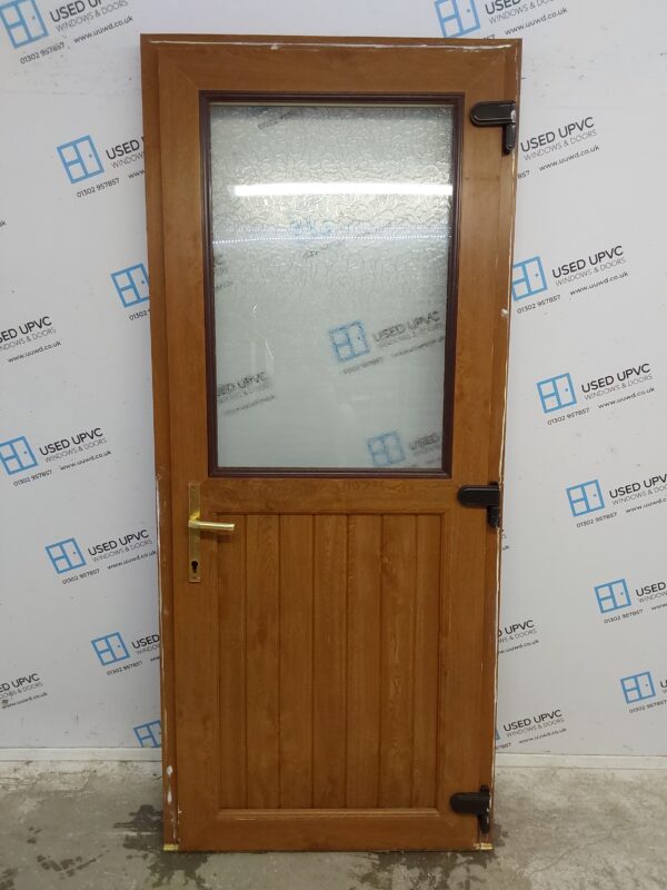 Used Oak Upvc Back Door 900mm x 2090mm 0586 - Image 2