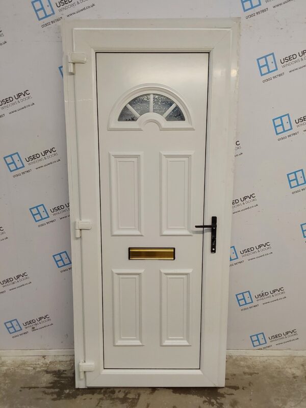 Used White Upvc Front Door 895mm x 2055mm (reduce to 875mm) 0726 - Image 2