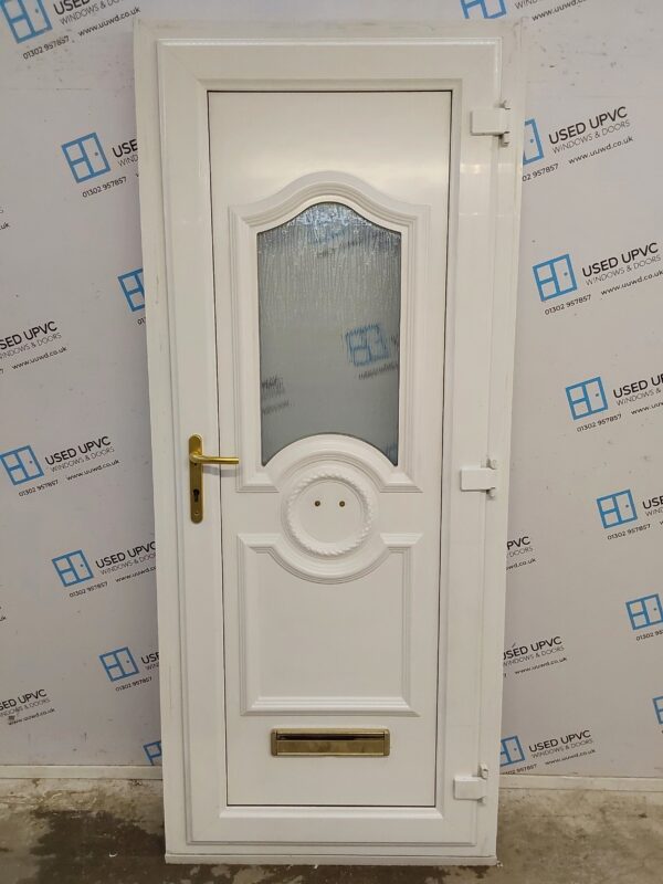 Used White Upvc Front Door 880mm x 2100mm (reduce to 850mm) 0367 - Image 2