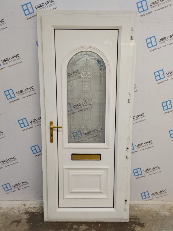 Used White Upvc Front Door 905mm x 2100mm (reduce to 890mm) 0365 - Image 2