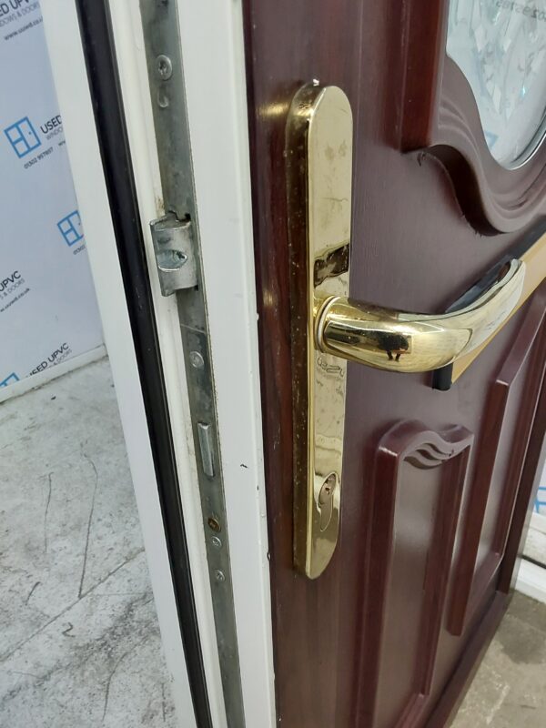 Used Rosewood Upvc Front Door 970mm x 2055mm (reduce to 950mm) 0264 - Image 9