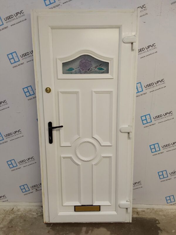 Used White Upvc Front Door 905mm x 2020mm (reduce to 865mm) 0199 - Image 2