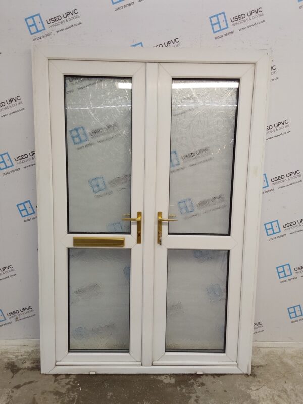 Used White Upvc French Doors 1355mm x 2000mm (Reduce To 1325mm) EA7