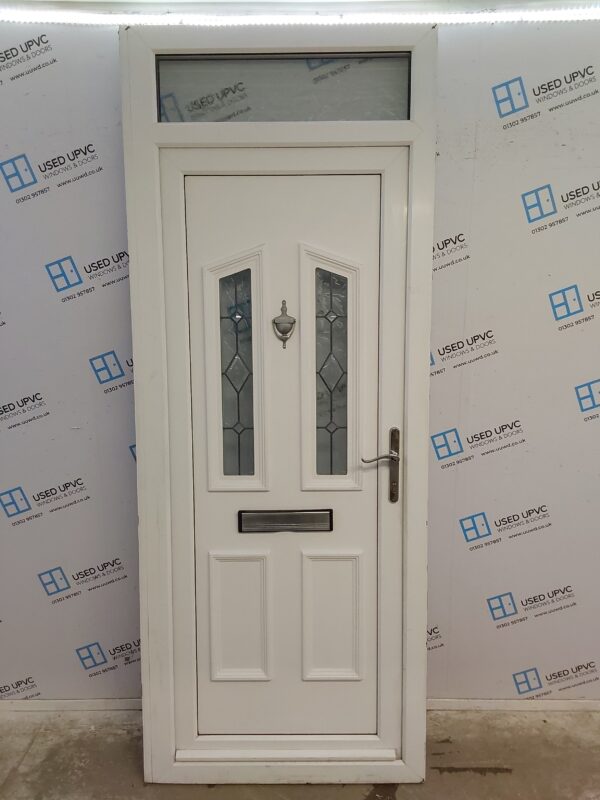 Used White Upvc Front Door And Toplight 920mm x 2350mm (reduce to 895mm) 0740