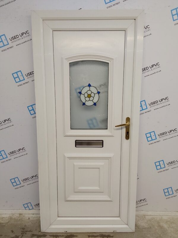 Used White Upvc Front Door 925mm x 2030mm (reduce to 905mm) 0528