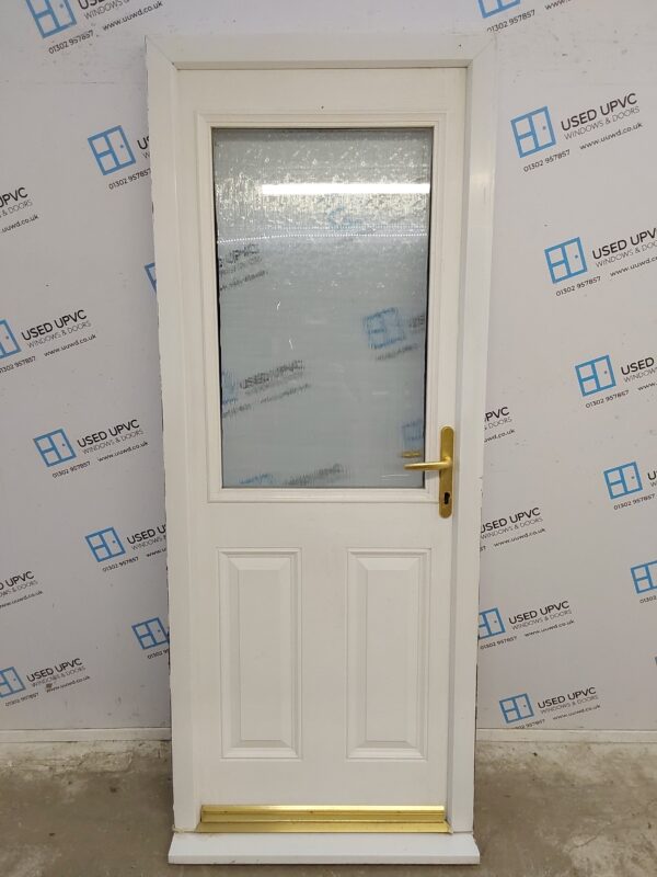 Used White Composite Back Door 820mm x 2070mm 0669