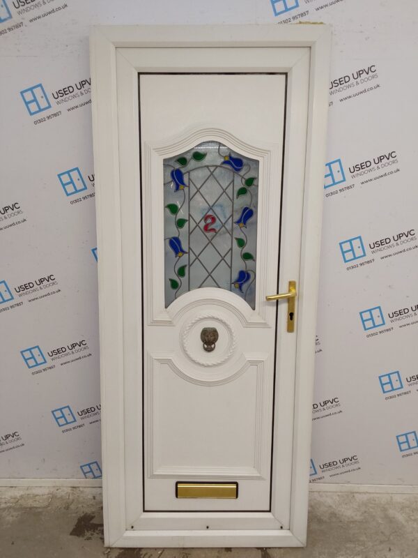 Used White Upvc Front Door 855mm x 2055mm (reduce to 835mm) 0399