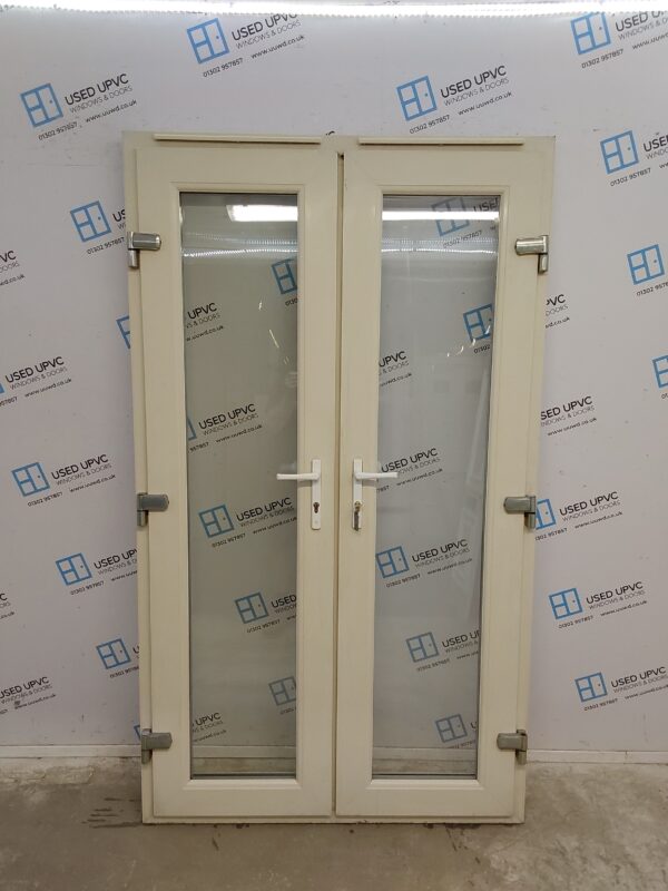 Used Cream Upvc French Doors (Outwards Opening) 1185mm x 2045mm EA1
