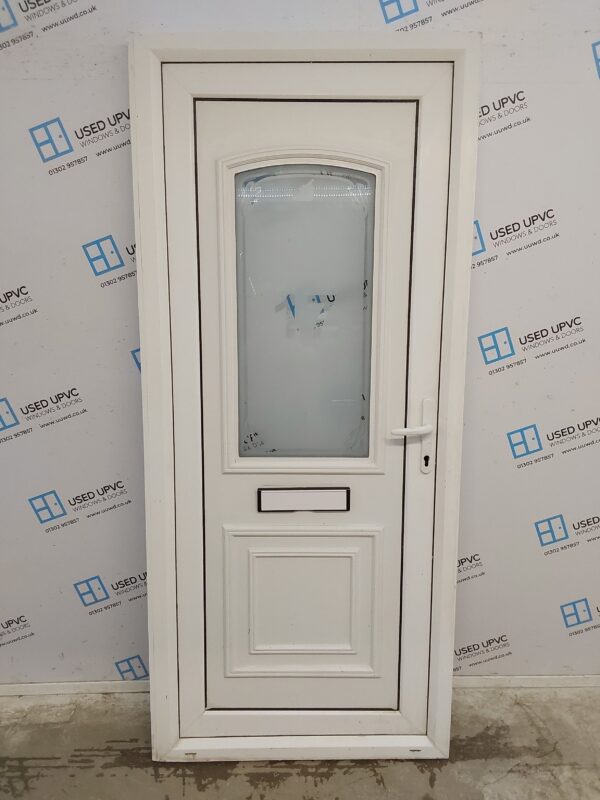 Used White Upvc Front Door 905mm x 2060mm (Reduce To 890mm) 0789