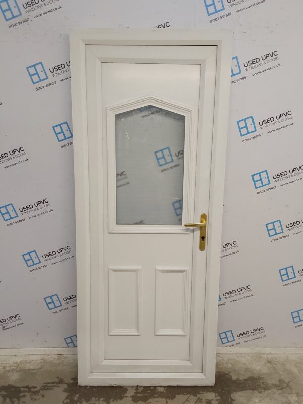 Used White Upvc Back Door 825mm x 2020mm 0622