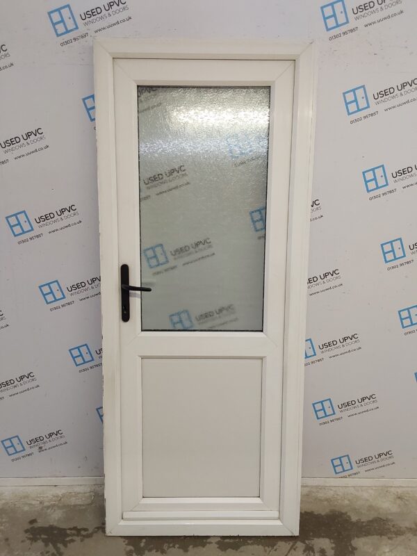 Used White Upvc Back Door 850mm x 2050mm (Reduce To 835mm) 0579