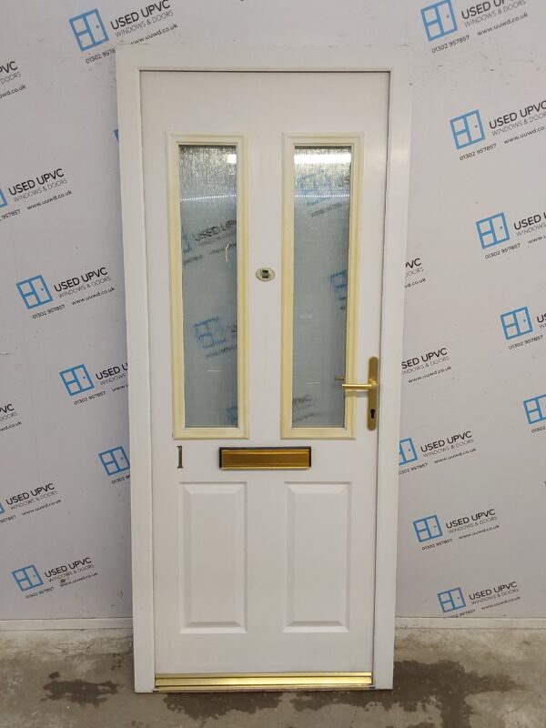 Used White Upvc Front Door 880mm x 2075mm 0283