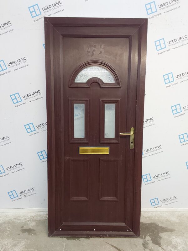Used Rosewood Upvc Front Door 915mm x 2065mm 0137