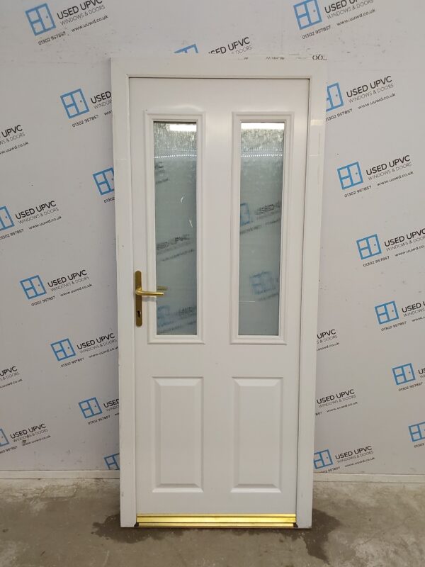 Used White Upvc Back Door 850mm x 2005mm (Reduce To 1985mm) C6003