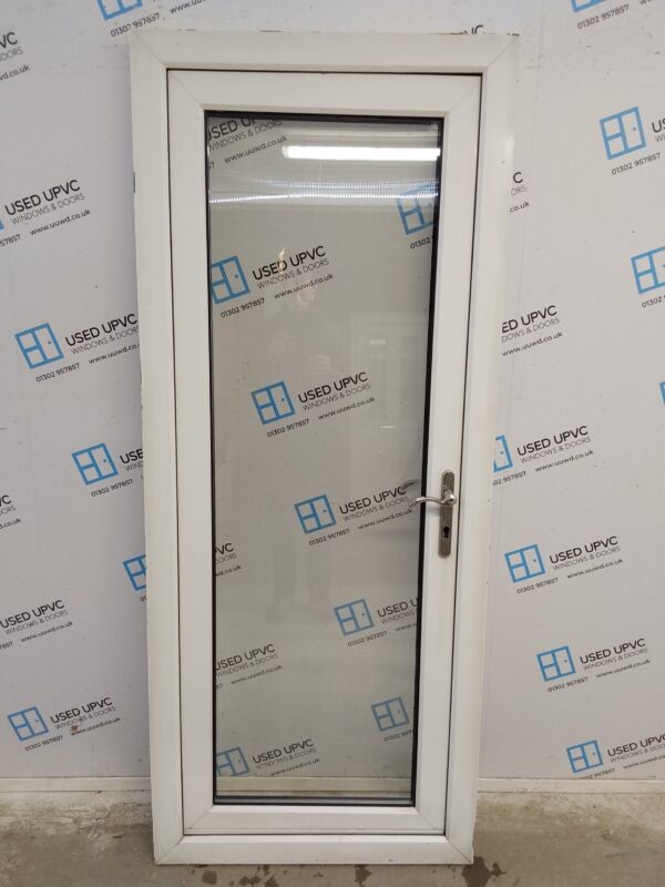 Used White Upvc Full Glass Back Door 840mm x 2030mm 0803