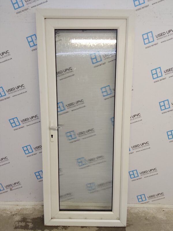Used White Upvc Full Glass Back Door 840mm x 2055mm 0584