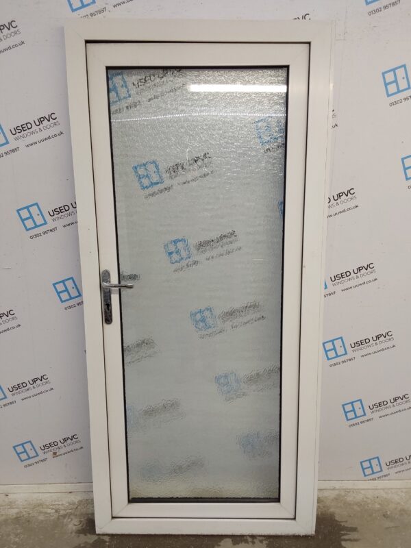 Used White Upvc Full Glass Back Door 935mm x 2025mm (reduce to 920mm) 0394