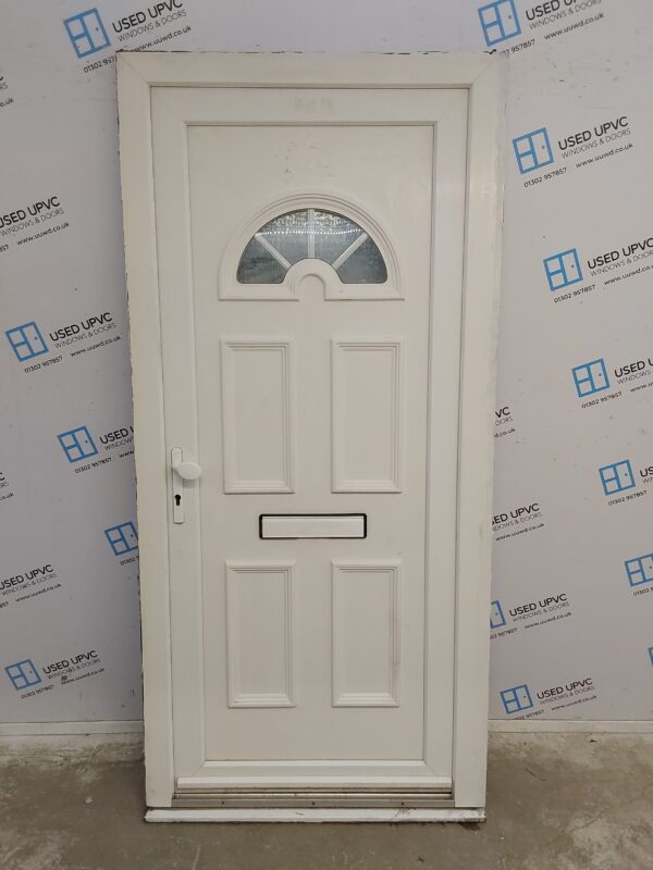 Used White Upvc Front Door 980mm x 2080mm (Reduce To 965mm) 0605