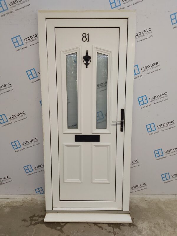 Used White Upvc Front Door 900mm x 2080mm 0498