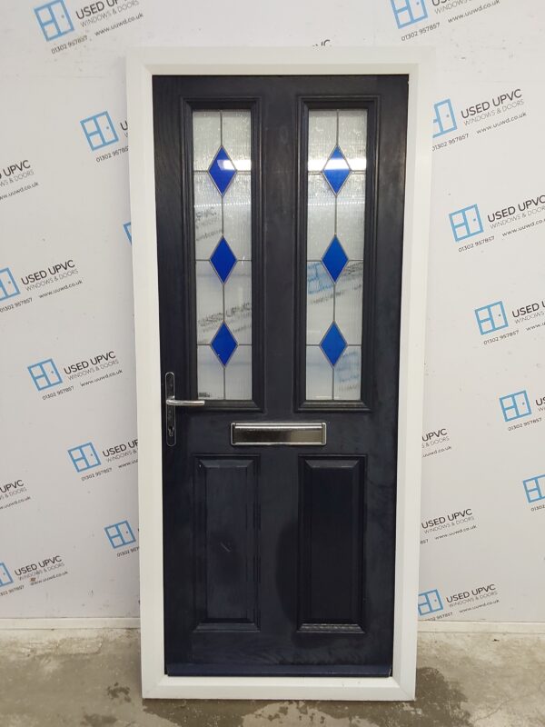 Used Dark Blue Composite Front Door 900mm x 2040mm 0660