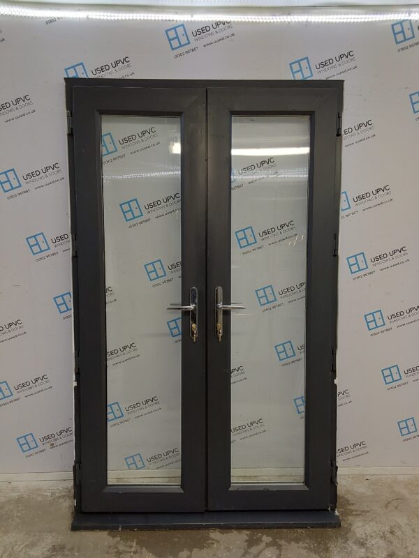 Used Anthracite Grey Upvc French Doors 1285mm x 2105mm EA10