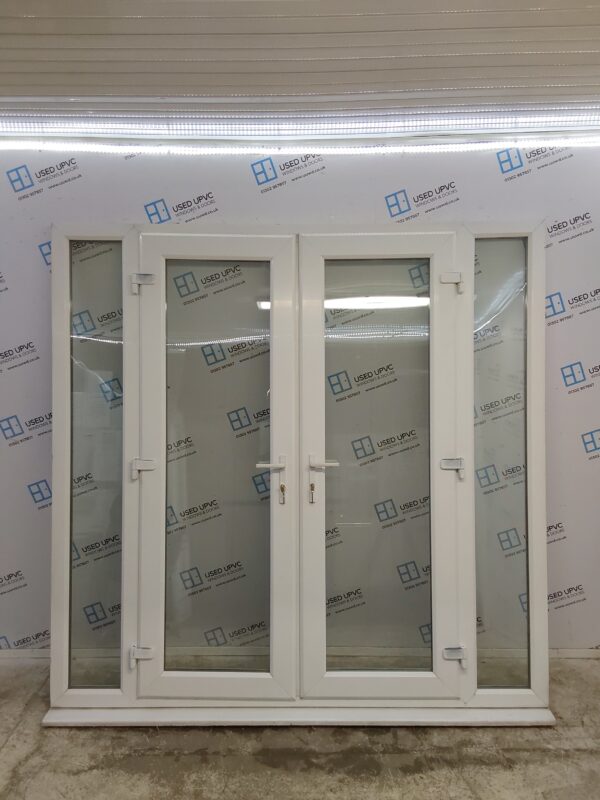 Used White Upvc French Doors And Side Panels 2105mm x 2095mm EA9