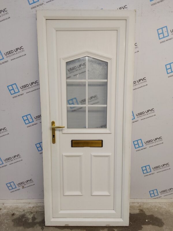 Used White Upvc Front Door 840mm x 2015mm 0321
