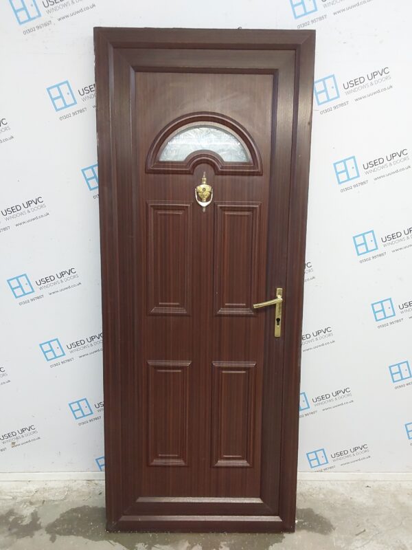Used Woodgrain Upvc Back Door 820mm x 2045mm 0450