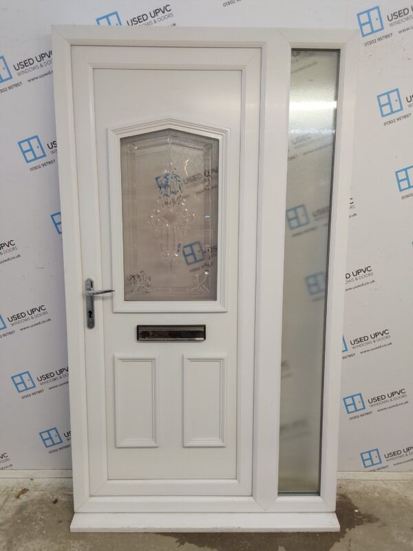 Used White Upvc Front Door And Side Panel 1195mm x 2100mm DS009