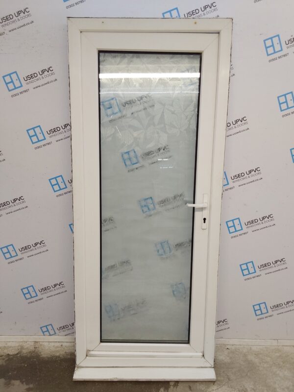 Used White Upvc Full Glass Back Door 900mm x 2135mm 0555