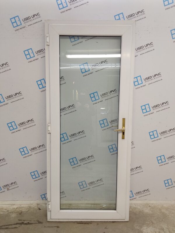Used White Upvc Full Glass Door (Outwards Opening) 900mm x 2125mm 0533
