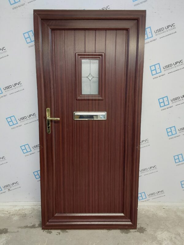 Used Woodgrain Upvc Front Door 945mm x 2020mm 0130