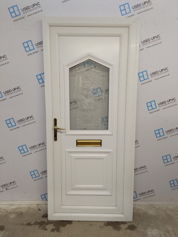 Used White Upvc Front Door 905mm x 2060mm (Reduce To 875mm) 0641