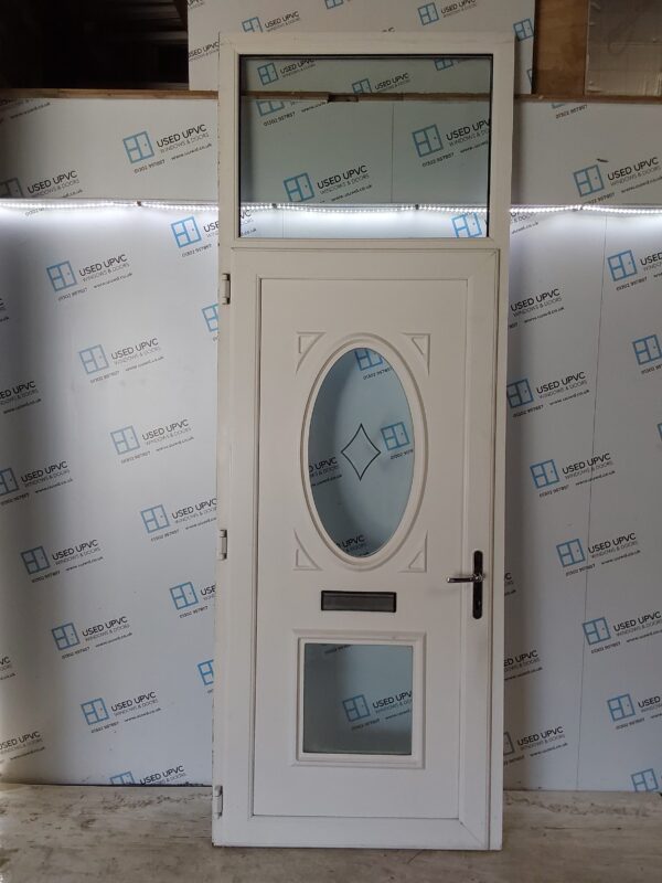 Used White Upvc Front Door And Toplight (Outwards Opening) 1020mm x 2840mm 0831