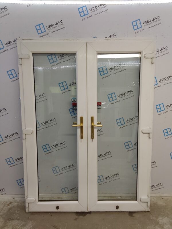 Used White Upvc French Doors 1490mm x 2020mm EA9