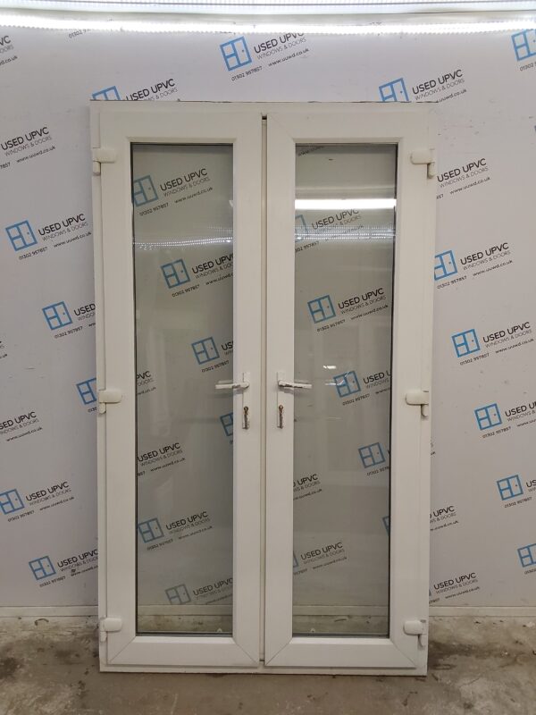 Used White Upvc French Doors 1245mm x 2120mm EA12