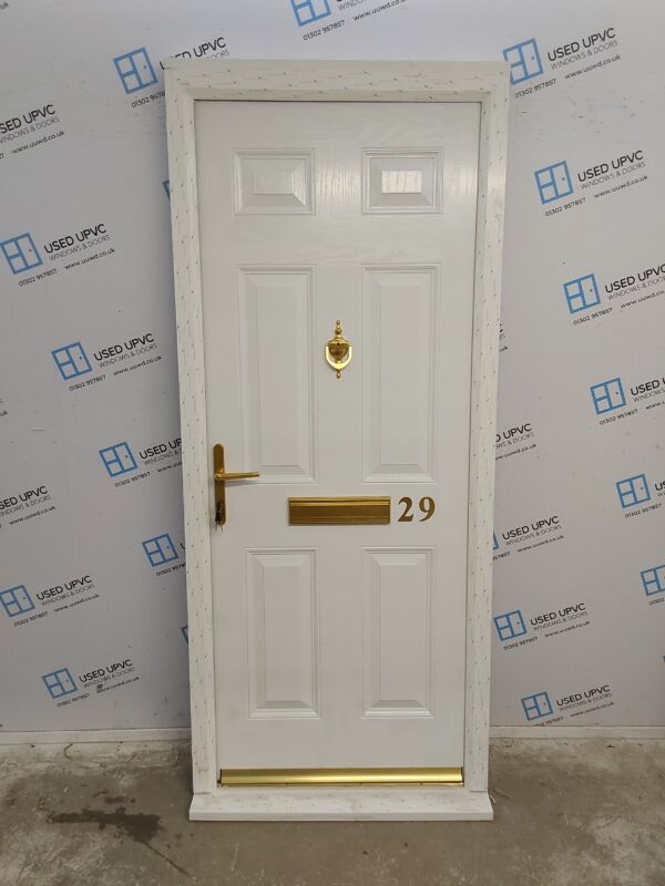 Brand New White Composite Front Door 910mm x 2145mm (Reduce To 2120mm) ND16