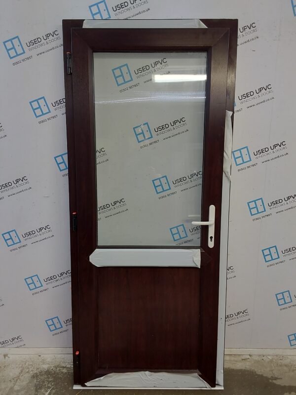 Brand New Rosewood Upvc Back Door (Outwards Opening) 900mm x 2070mm C1ND82
