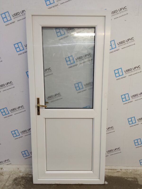 Used White Upvc Back Door 885mm x 2015mm 0430