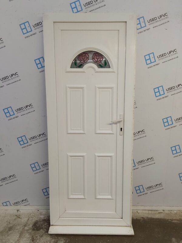 Used White Upvc Back Door 830mm x 2055mm (reduce to 790mm) 0426