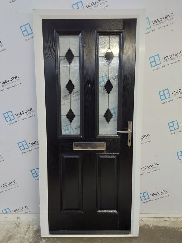 Used Black Composite Front Door 950mm x 2090mm 0321