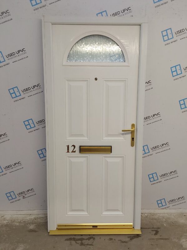 Used White Composite Front Door 900mm x 1975mm (Reduce To 880mm) C6048