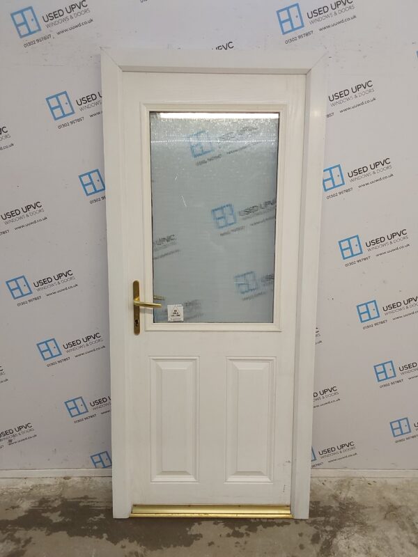 Used White Composite Back Door 895mm x 2025mm 0354