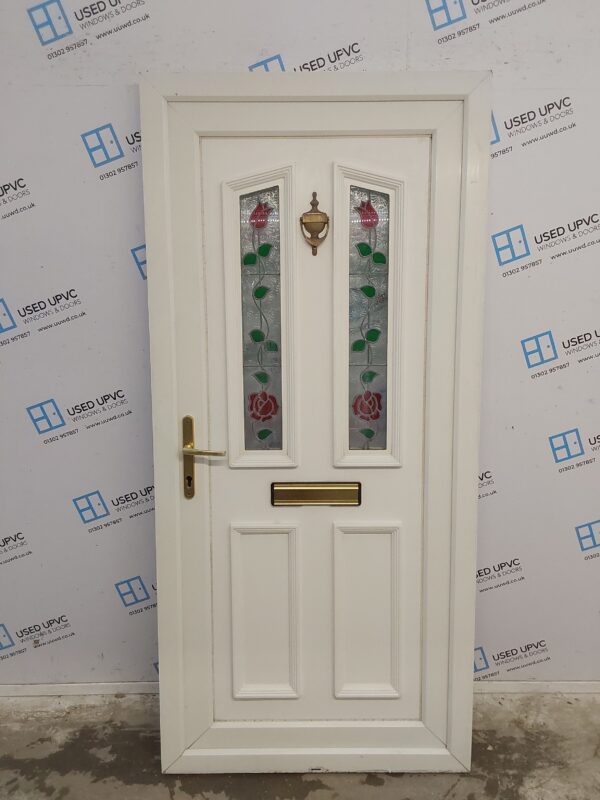 Used White Upvc Front Door 925mm x 1990mm 0456