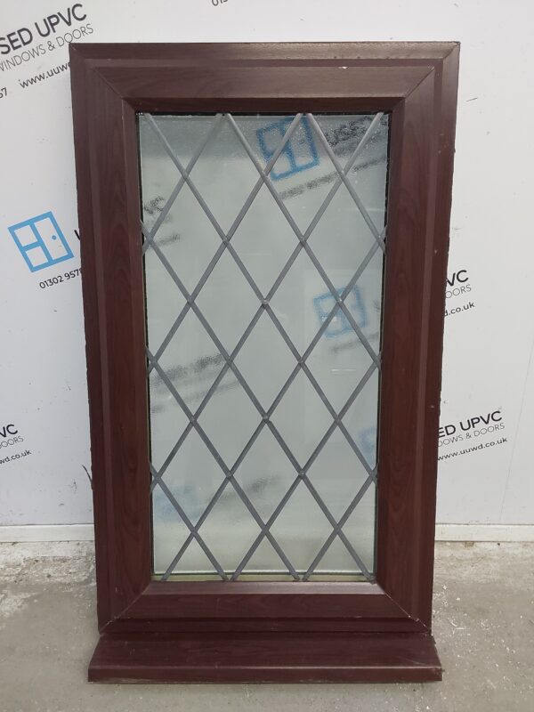 Used Rosewood Upvc Window 620mm x 1055mm C3043