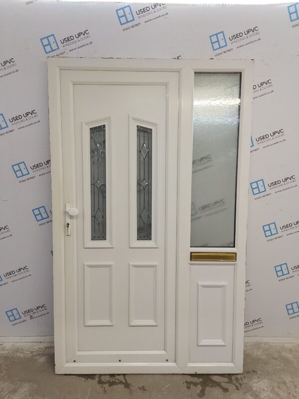 Used White Upvc Front Door And Side Panel 1260mm x 2040mm DS009